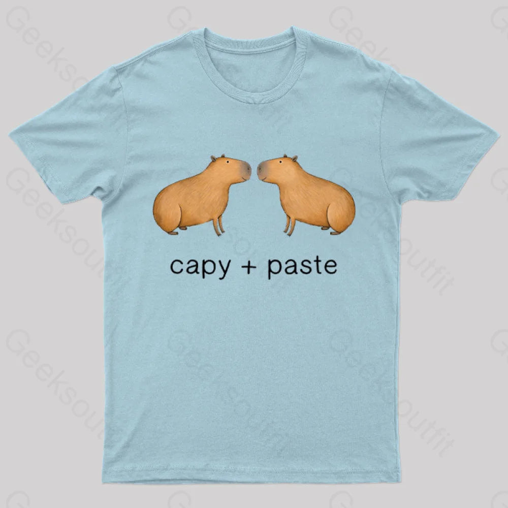 Capy Paste Geek T-Shirt Light Blue / S