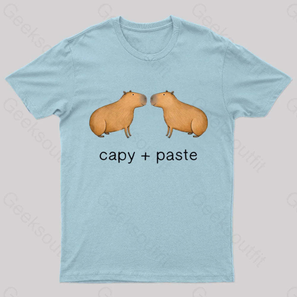 Capy Paste Geek T-Shirt Light Blue / S