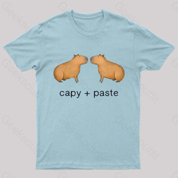 Capy Paste Geek T-Shirt Light Blue / S