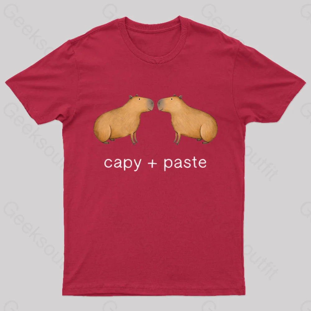 Capy Paste Geek T-Shirt Red / S