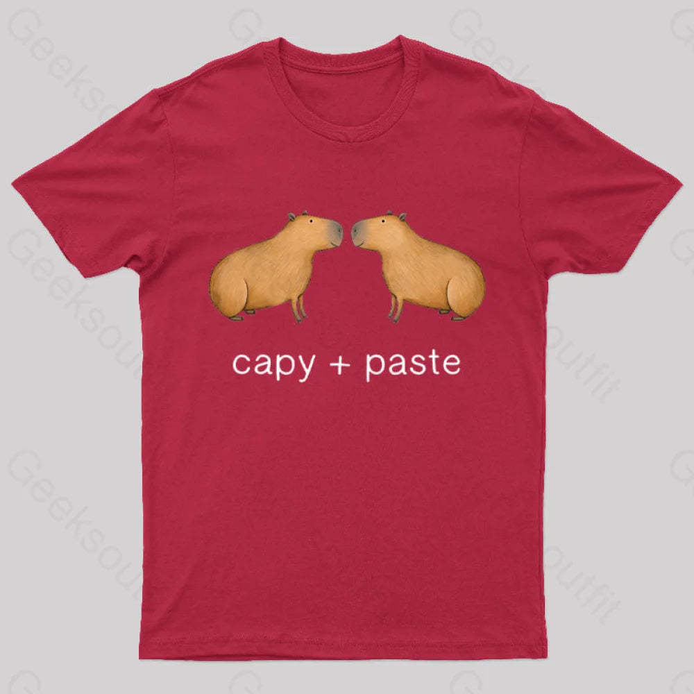 Capy Paste Geek T-Shirt Red / S