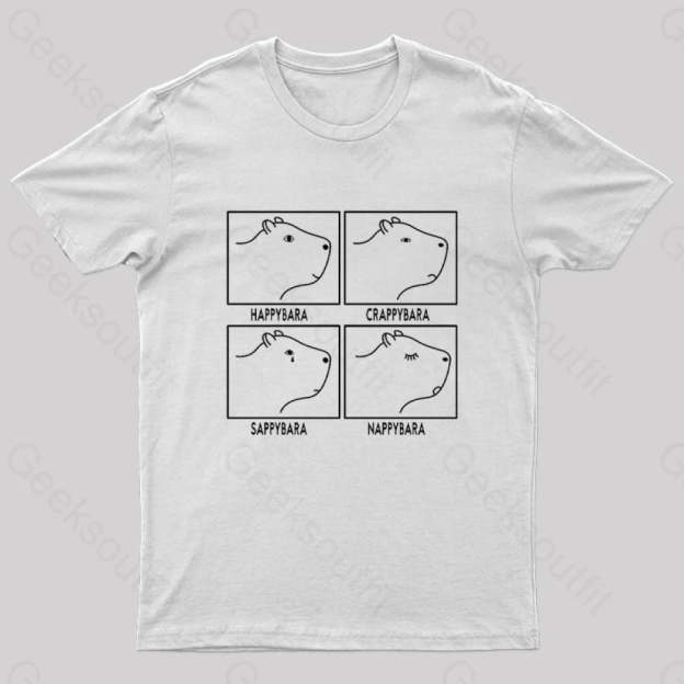 Capybara All The Moods Nerd T-Shirt