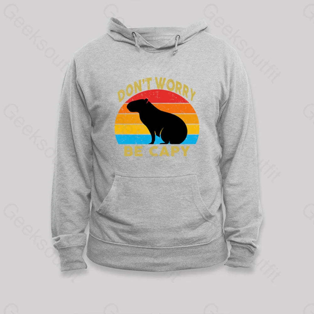 Capybara Don¡¯t Worry Hoodie Grey / S