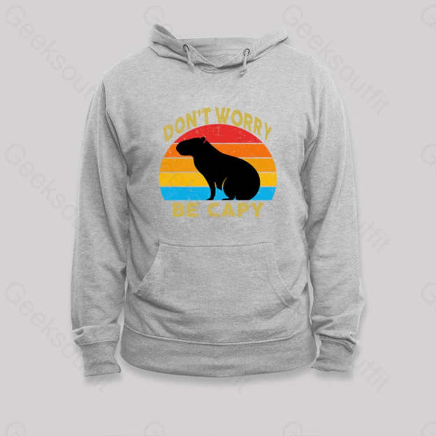 Capybara Don¡¯t Worry Hoodie Grey / S