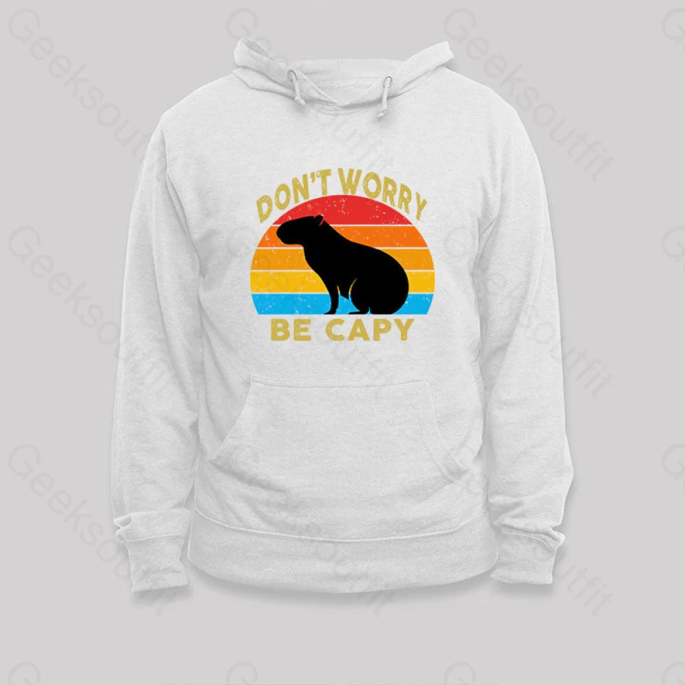 Capybara Don¡¯t Worry Hoodie White / S