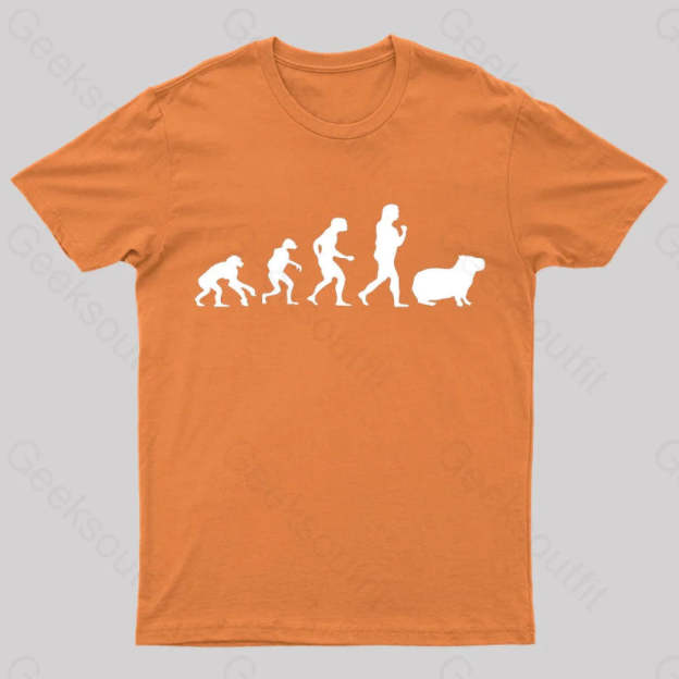 Capybara Human Evolution Nerd T-Shirt Orange / S