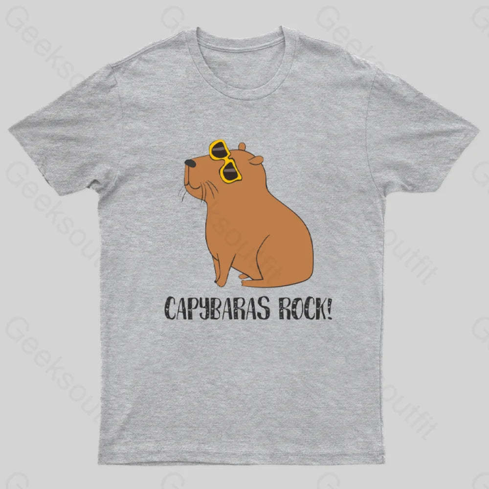 Capybaras Rock! T-Shirt Grey / S