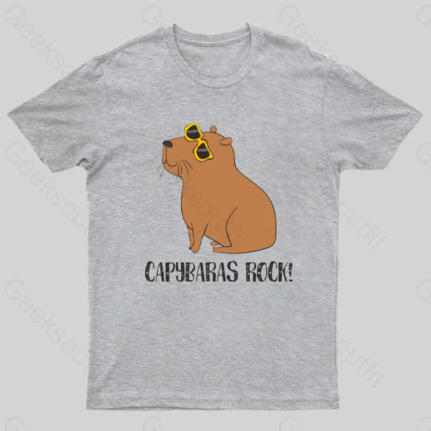 Capybaras Rock! T-Shirt Grey / S