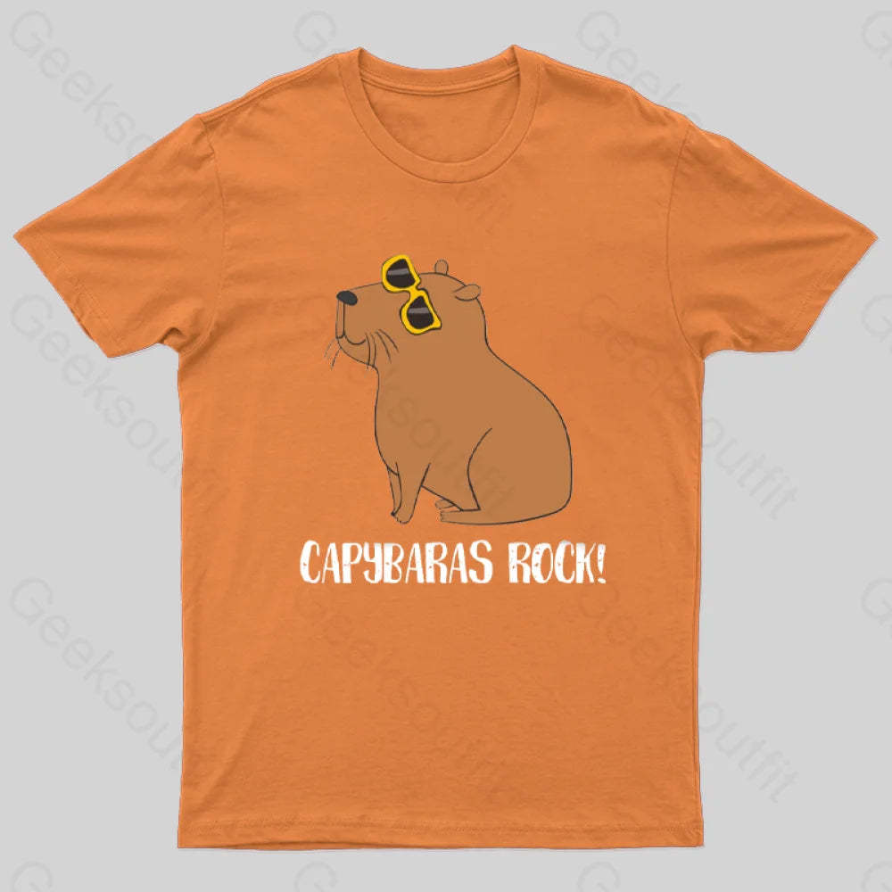 Capybaras Rock! T-Shirt Orange / S