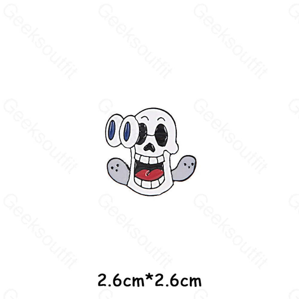 Cartoon Halloween Alloy Pins Big-Eyed Skull 1136Hc