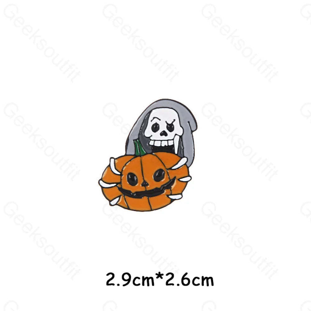 Cartoon Halloween Alloy Pins Skeleton Pumpkin 1137Hc