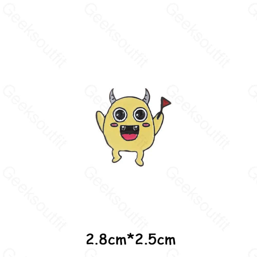 Cartoon Halloween Alloy Pins Yellow Imp 1130Hc