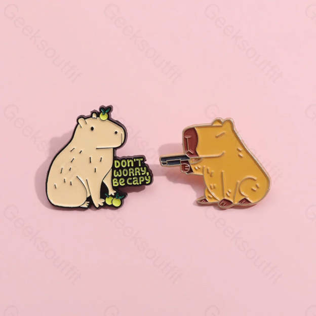 Cartoon Water Dolphin Raising Gun Pins