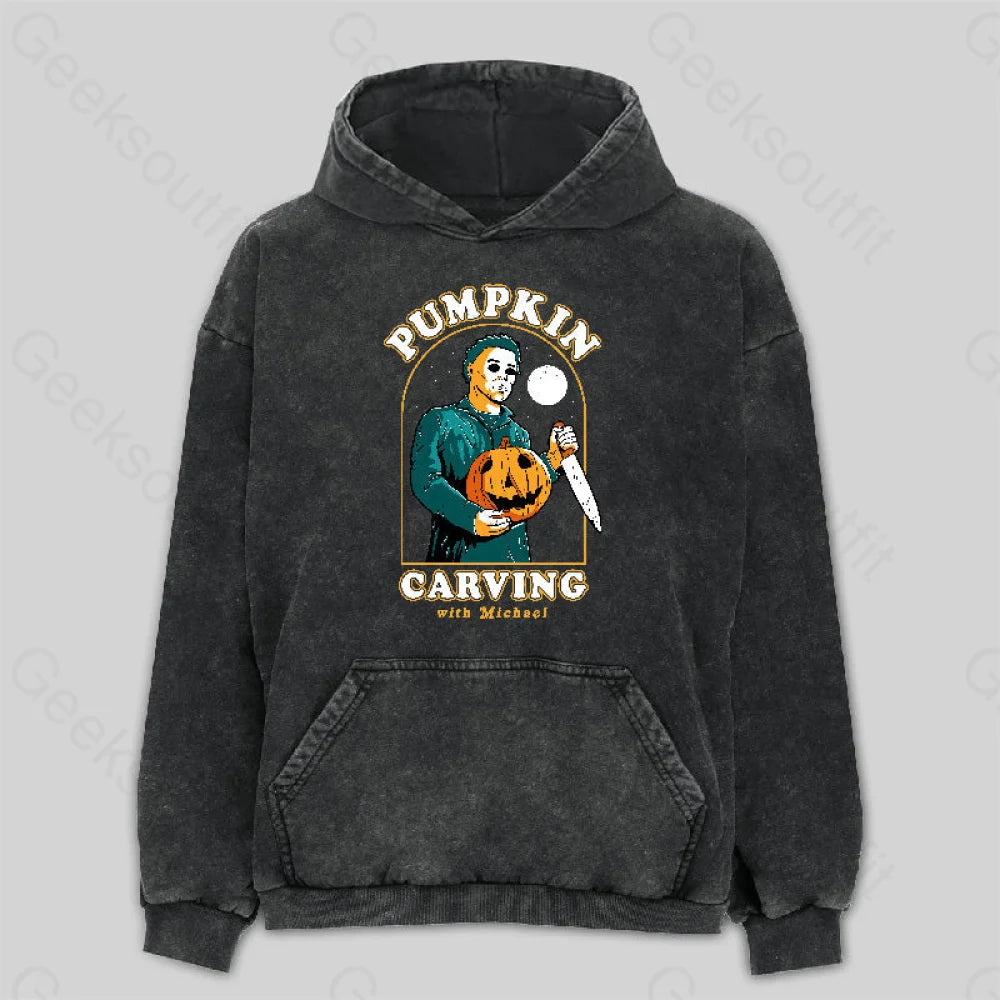 Carving With Michael Washed Hoodie M