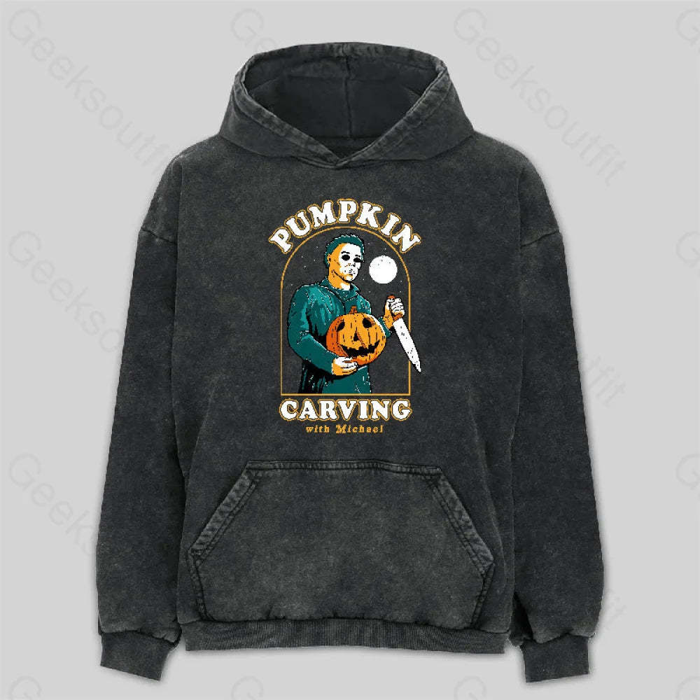 Carving With Michael Washed Hoodie M