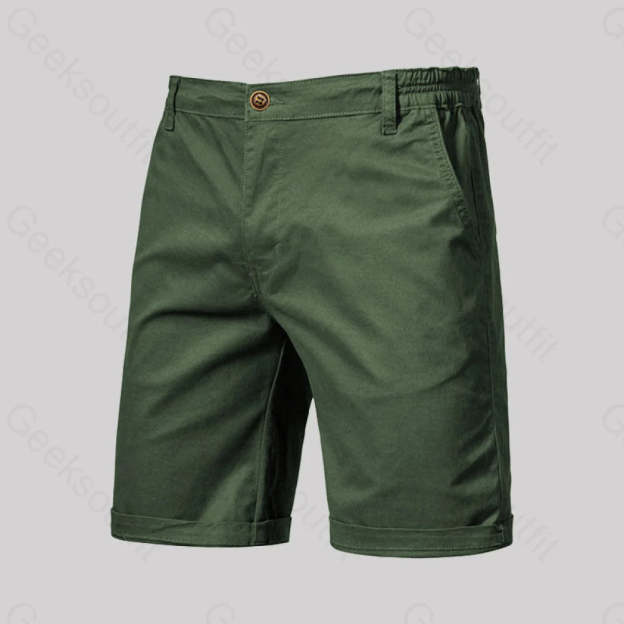 Casual Fashion Solid Color Geek Shorts Army Green / M-30