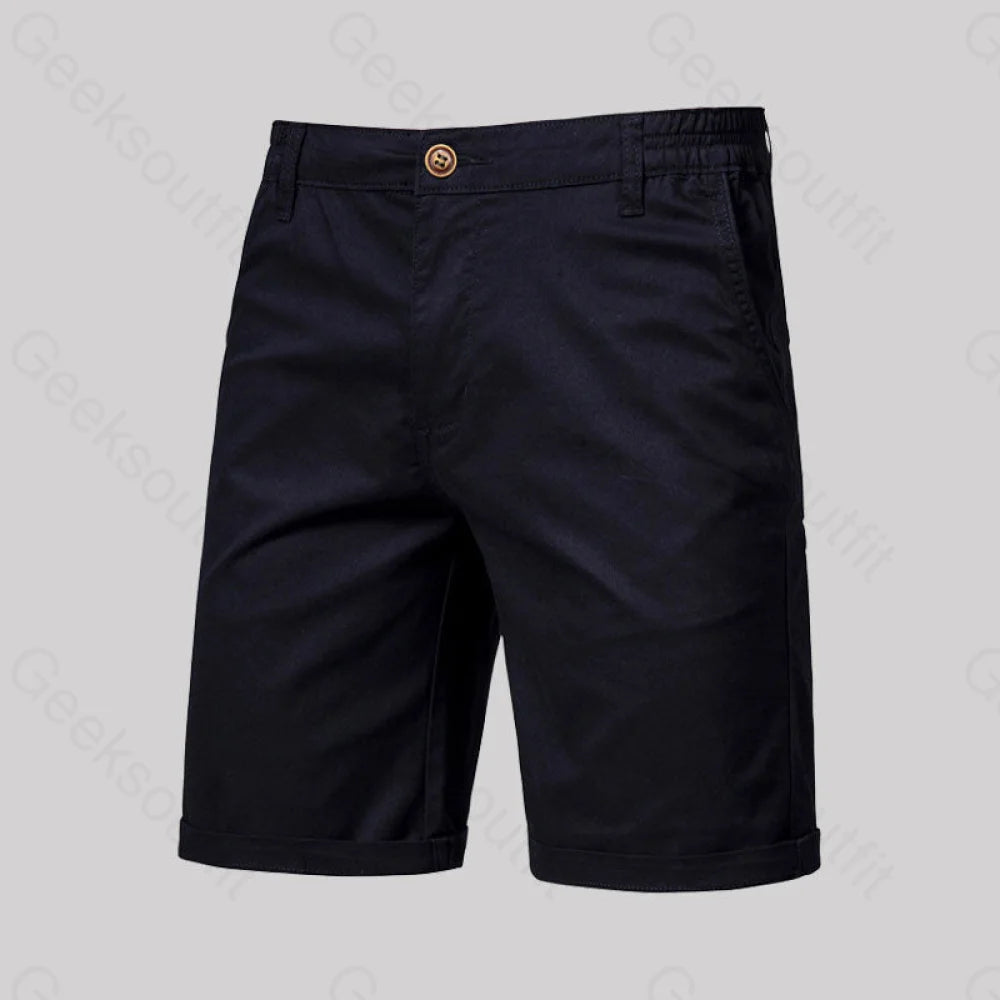 Casual Fashion Solid Color Geek Shorts Black / M-30