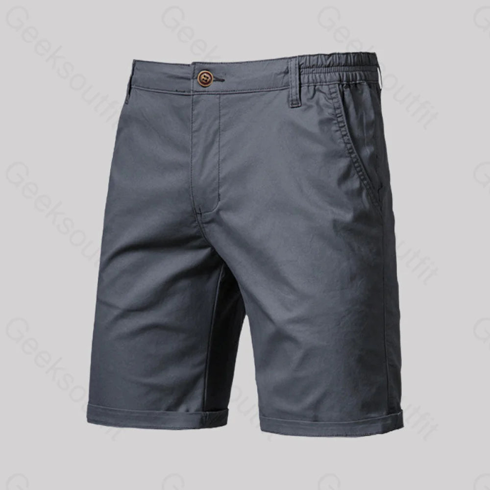 Casual Fashion Solid Color Geek Shorts Dark Gray / M-30