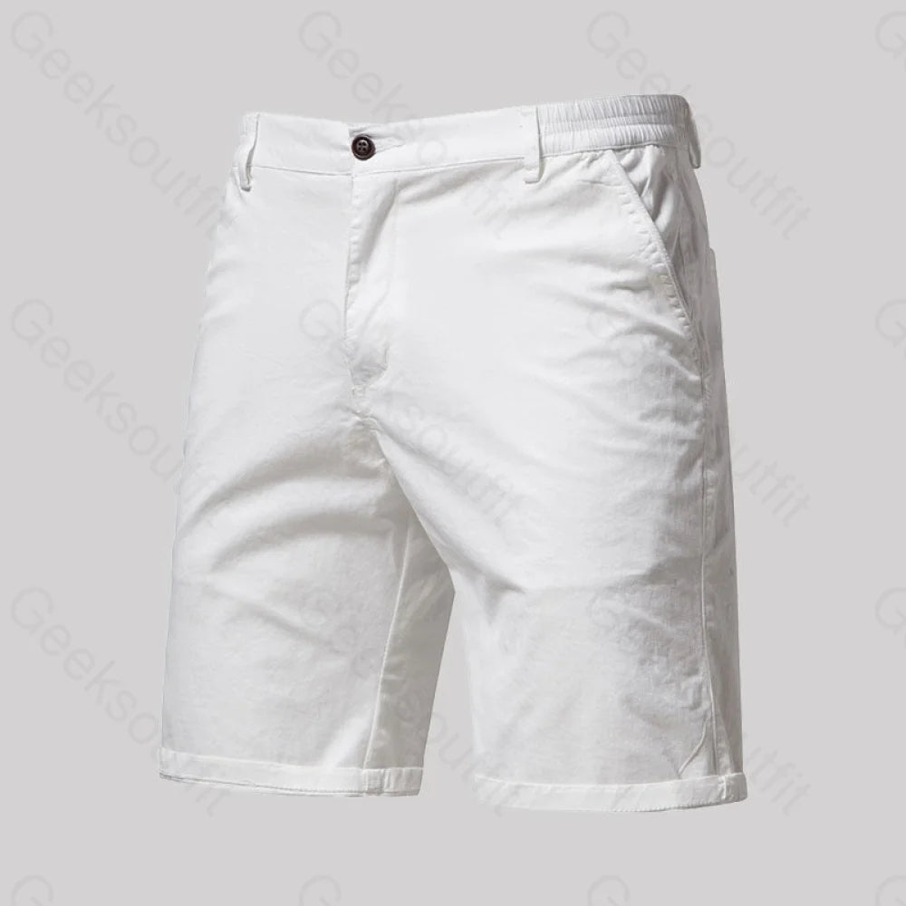 Casual Fashion Solid Color Geek Shorts White / M-30