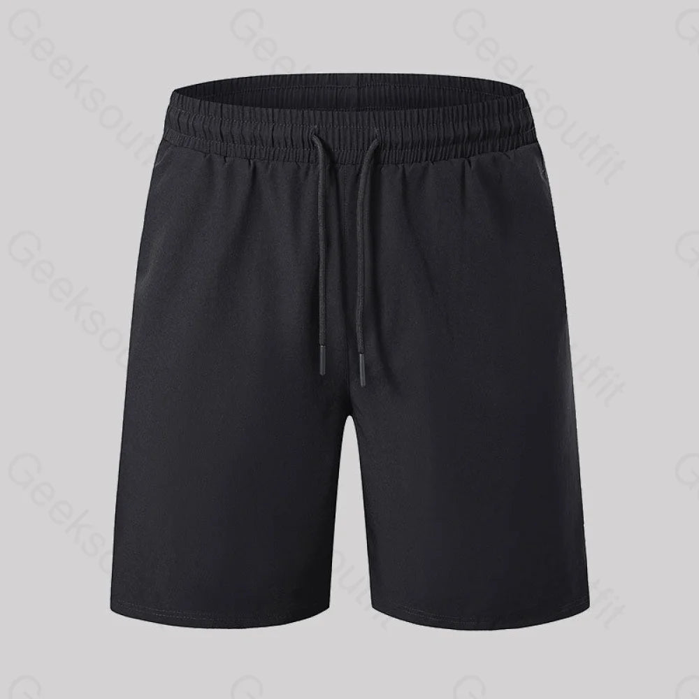 Casual Quick-Drying Drawstring Geek Shorts Black / M