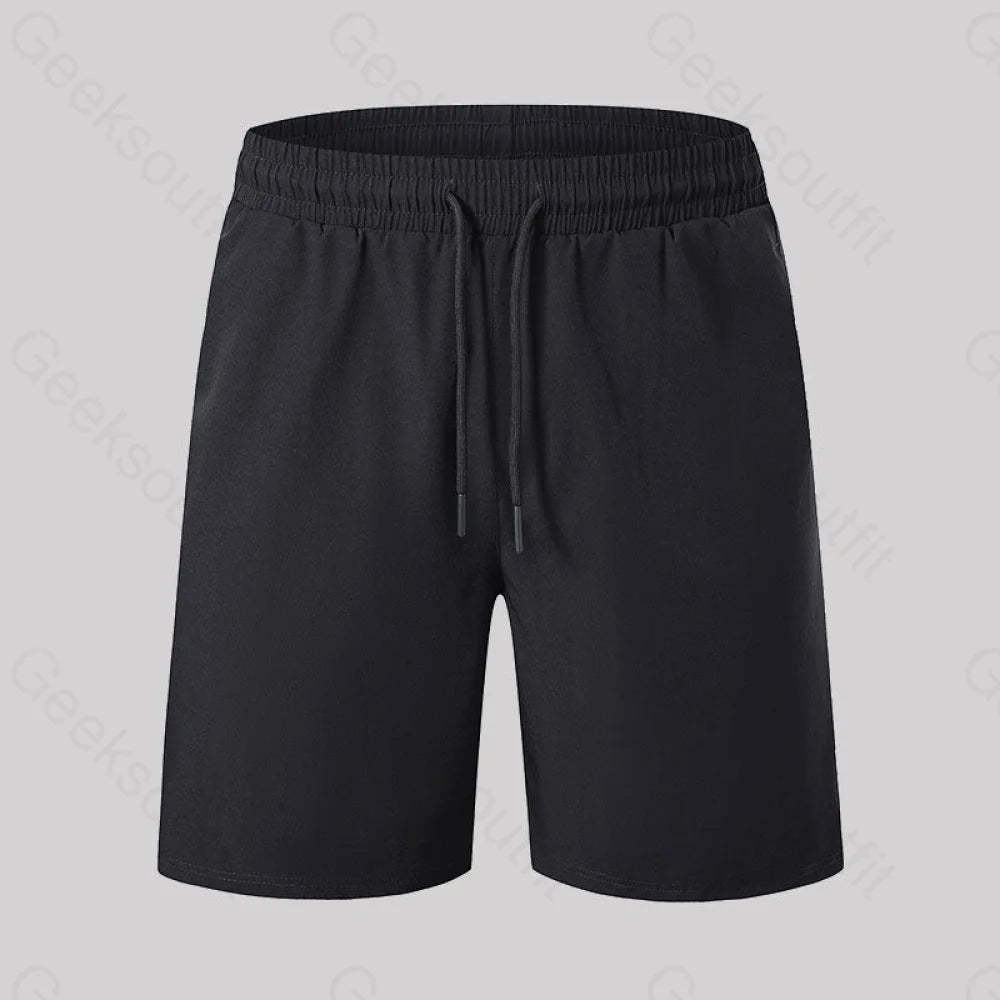 Casual Quick-Drying Drawstring Geek Shorts Black / M