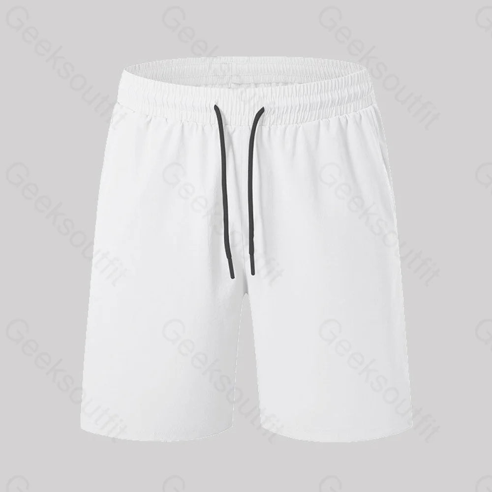 Casual Quick-Drying Drawstring Geek Shorts White / M