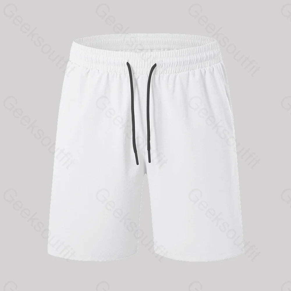 Casual Quick-Drying Drawstring Geek Shorts White / M