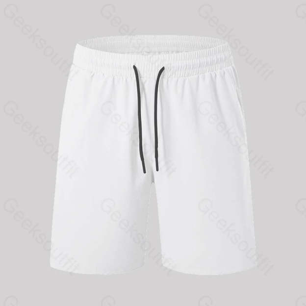 Casual Quick-Drying Drawstring Geek Shorts White / M