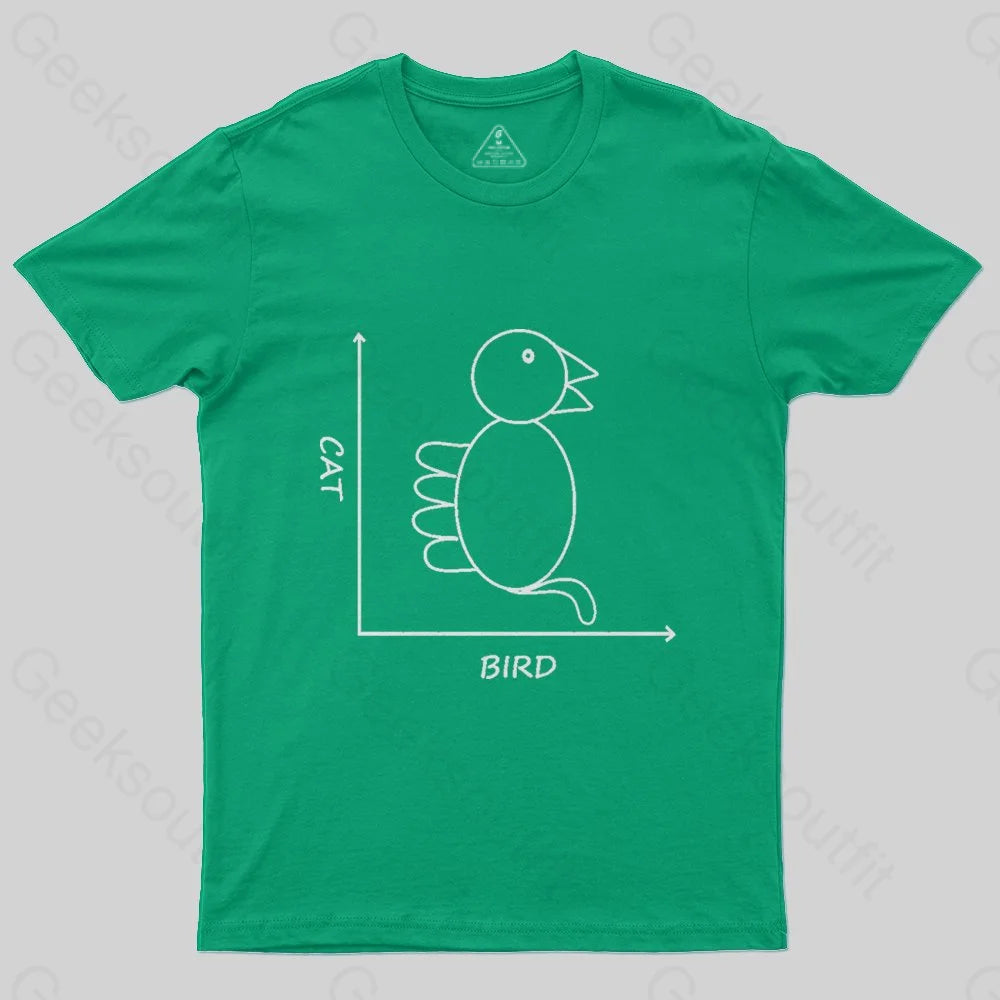 Cat Bird Graph T-Shirt - Geeksoutfit
