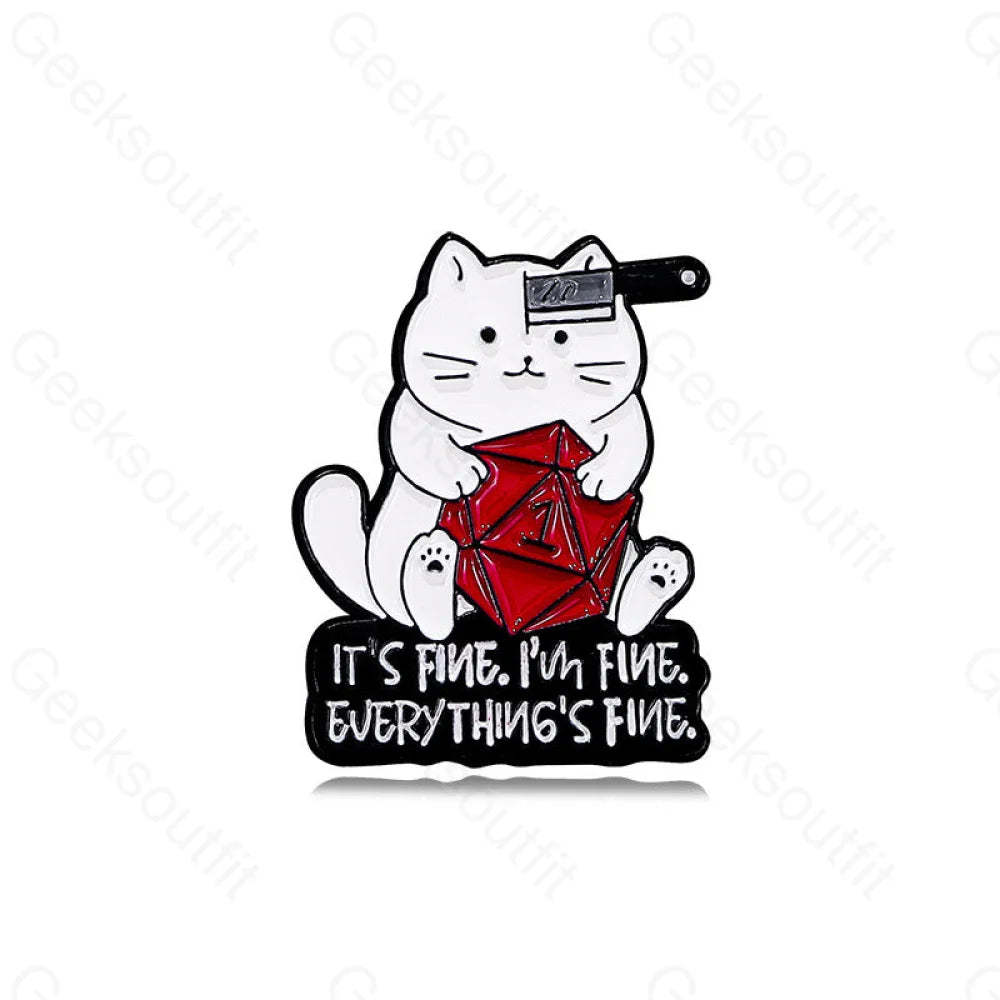 Cat In Danger Pins Cz0411