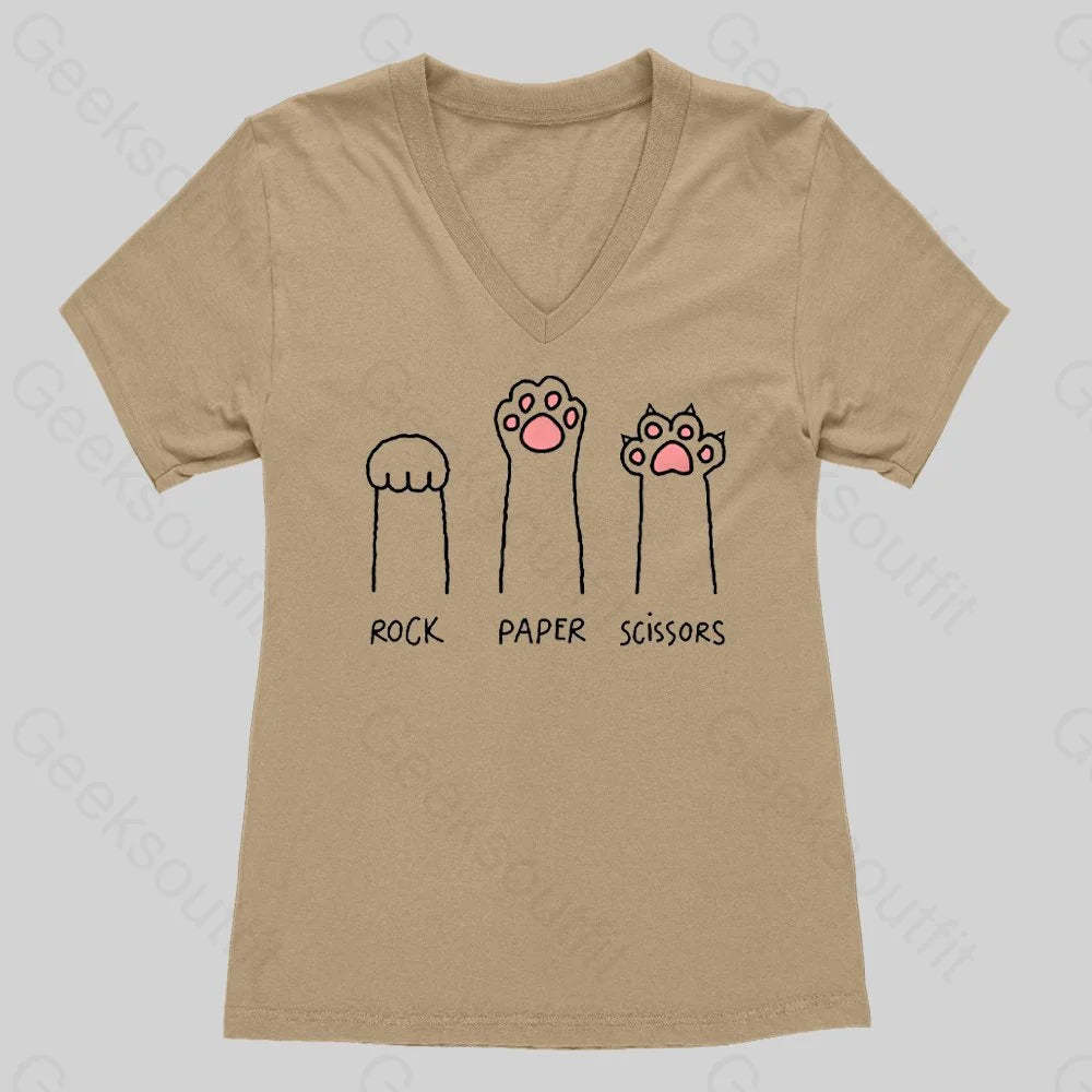 Cat Paw Women's V-Neck T-shirt - Geeksoutfit