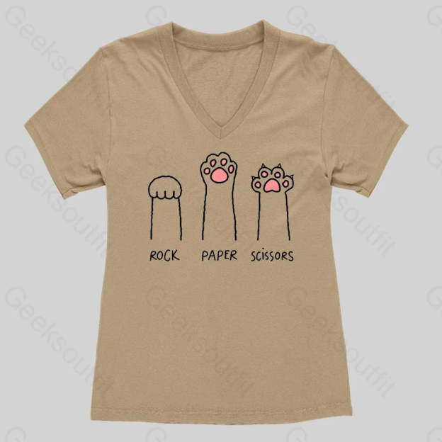 Cat Paw Women's V-Neck T-shirt - Geeksoutfit