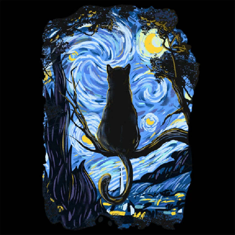 Cat Starry Night T-Shirt