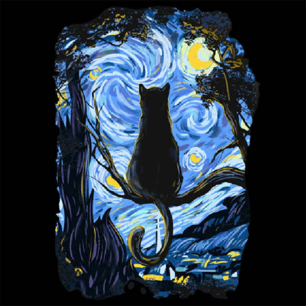 Cat Starry Night T-Shirt