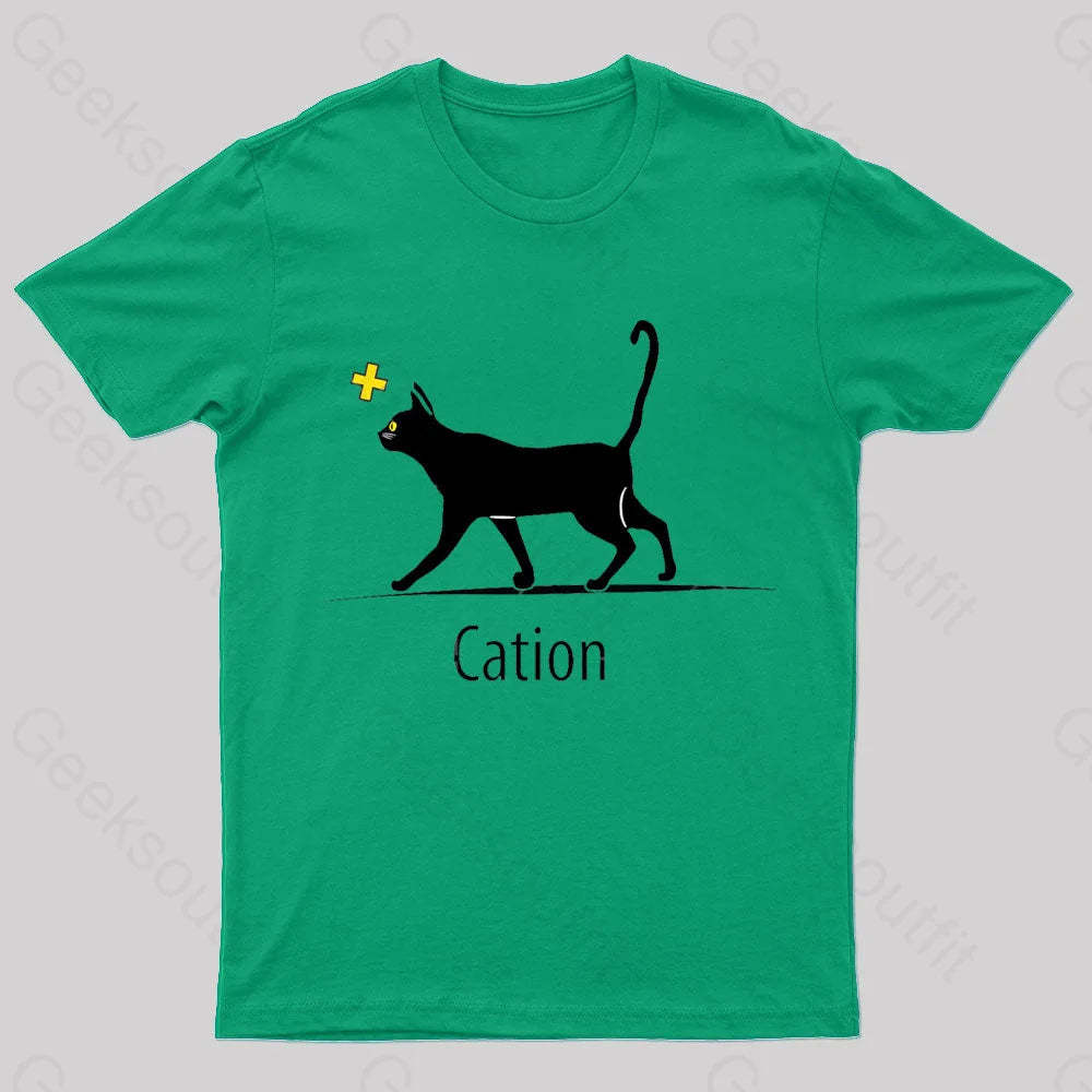 Cation Cat Ion Plus Nerd T-Shirt Green / S