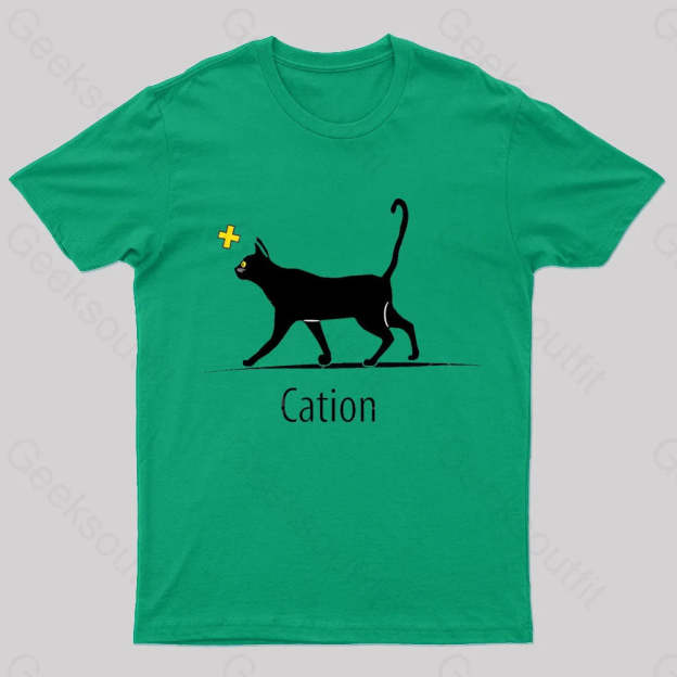 Cation Cat Ion Plus Nerd T-Shirt Green / S