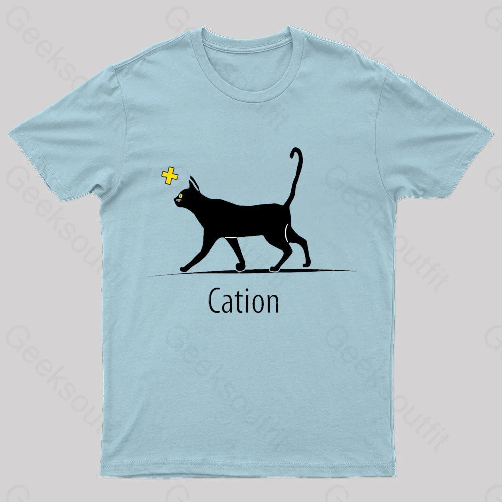 Cation Cat Ion Plus Nerd T-Shirt Light Blue / S