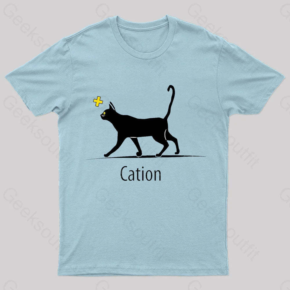 Cation Cat Ion Plus Nerd T-Shirt Light Blue / S