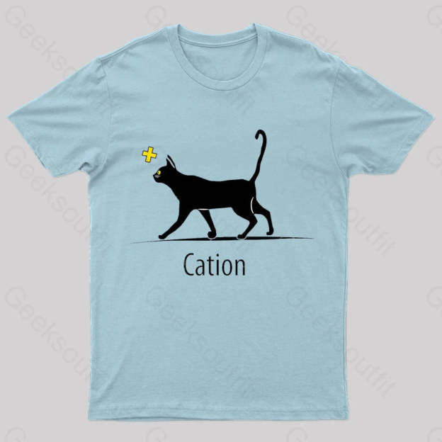 Cation Cat Ion Plus Nerd T-Shirt Light Blue / S
