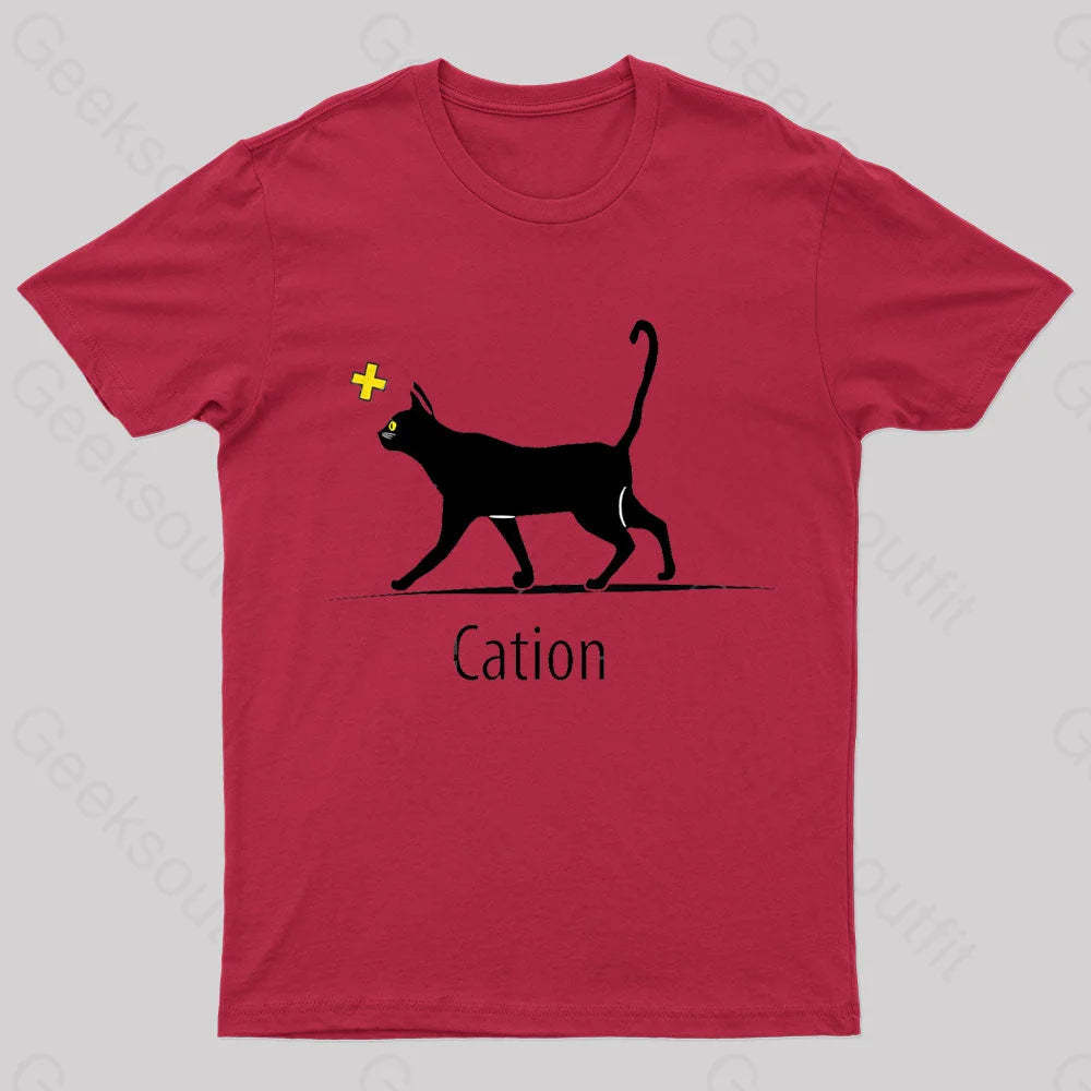 Cation Cat Ion Plus Nerd T-Shirt Red / S