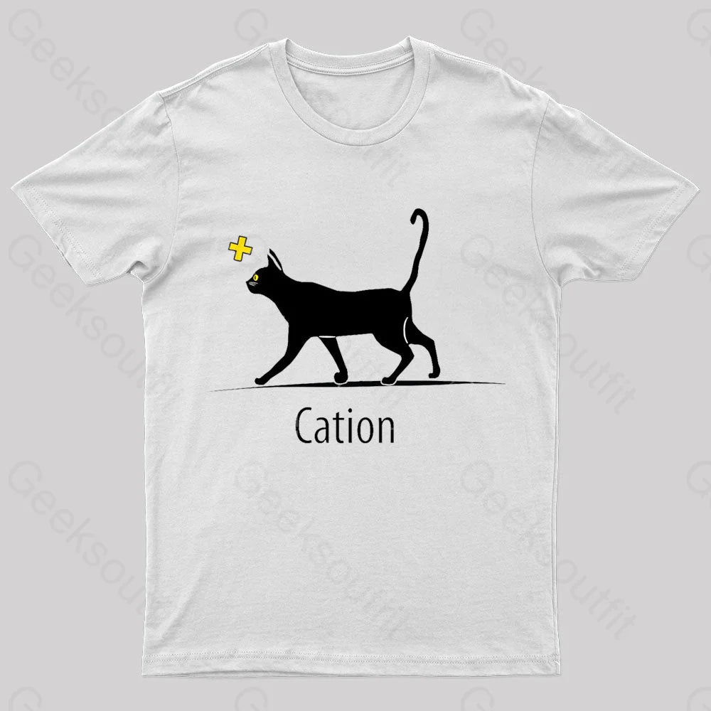 Cation Cat Ion Plus Nerd T-Shirt White / S