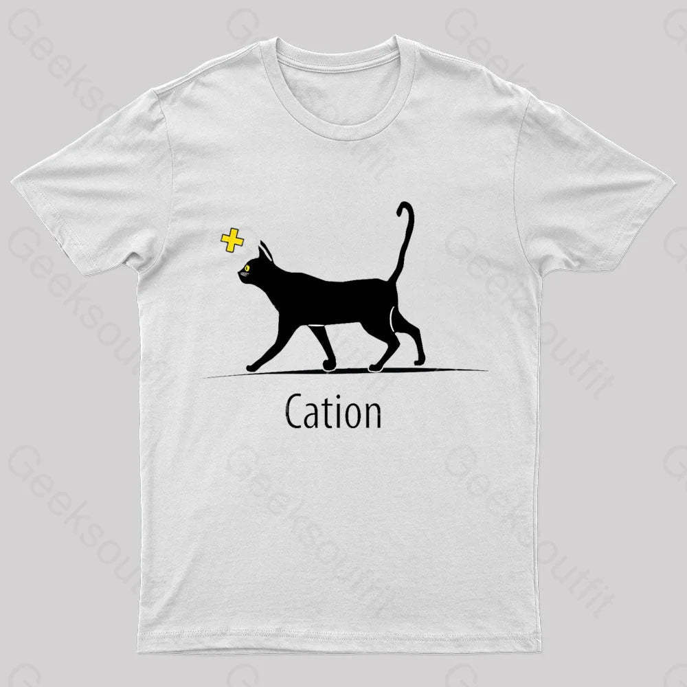 Cation Cat Ion Plus Nerd T-Shirt White / S