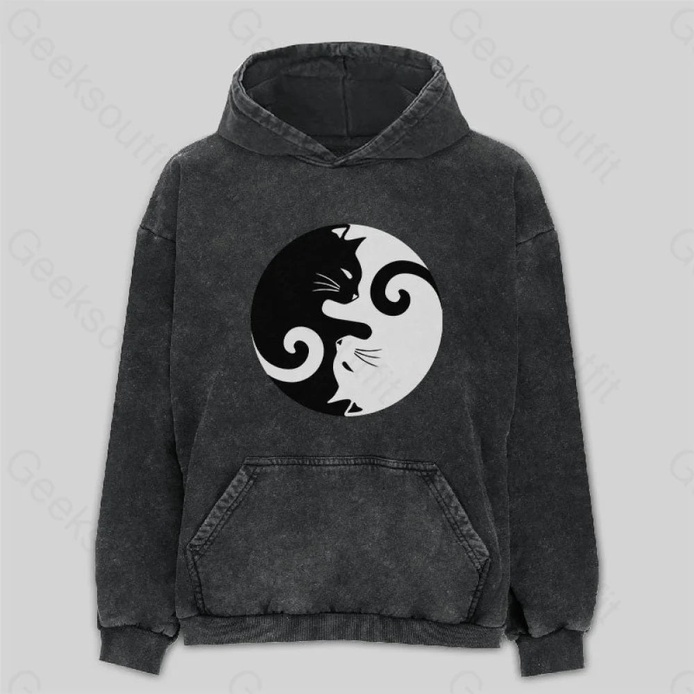Cats Rule Washed Hoodie M