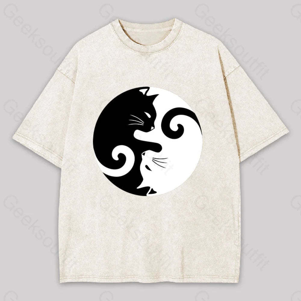Cats Rule Washed T-Shirt Apricot / S