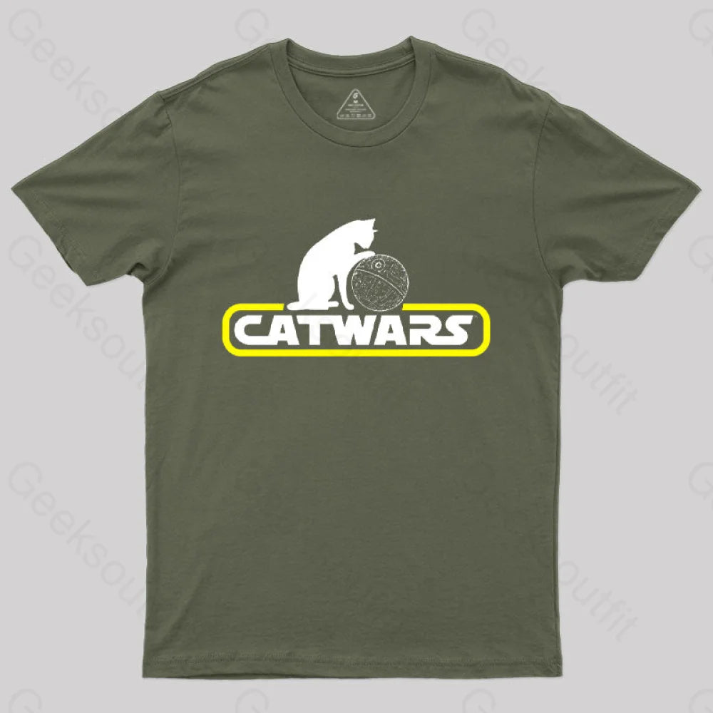 Catwars Death Star T-Shirt Army Green / S