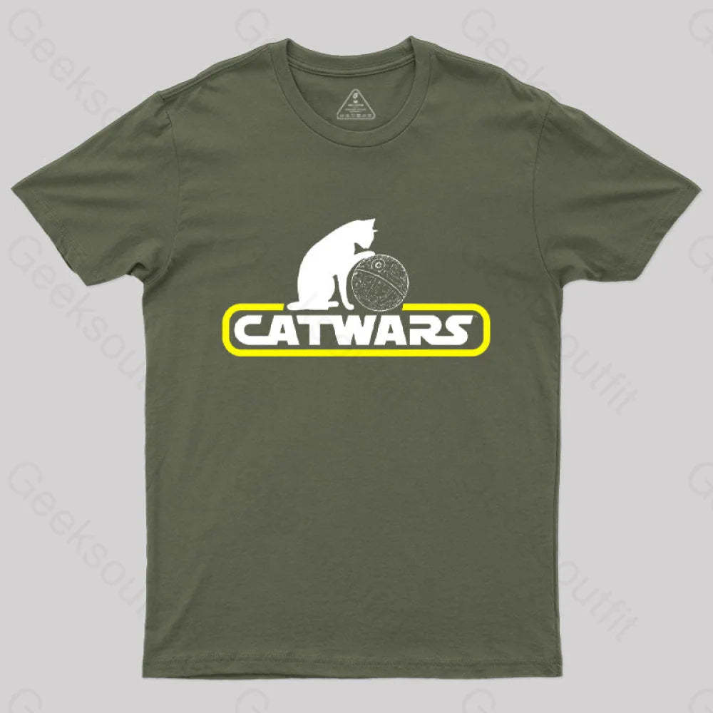 Catwars Death Star T-Shirt Army Green / S
