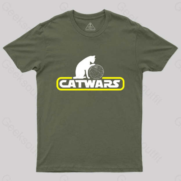 Catwars Death Star T-Shirt Army Green / S