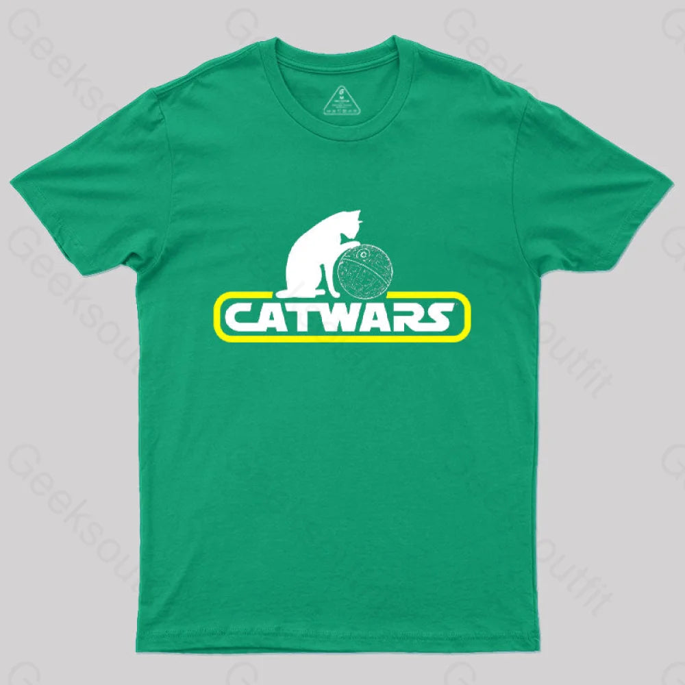 Catwars Death Star T-Shirt Green / S