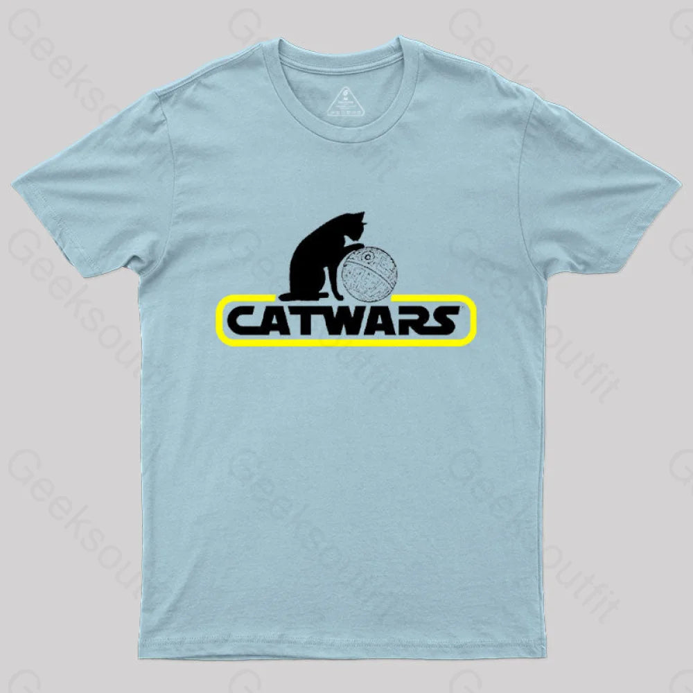 Catwars Death Star T-Shirt Light Blue / S