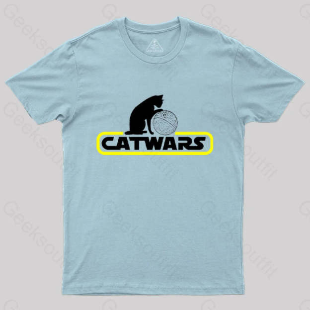 Catwars Death Star T-Shirt Light Blue / S